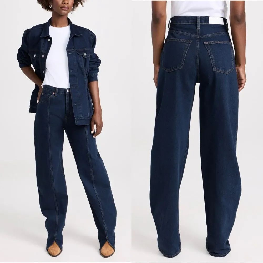 RE/DONE Tailored Barrel leg jeans in dark wash